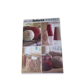 Butterick B5230 Sewing Pattern Light Shade Footstool Pillow Storage UNCUT 91202